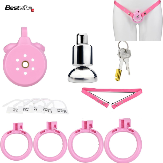 Flat Resin Cage Pink Set
