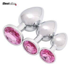 Pink Crystal Gemstone Anal Plug